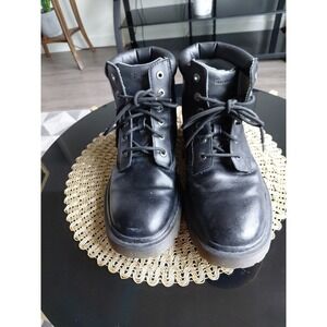 Dr. Martens Luana Black Leather Combat Boots Lace Up Women's US 13 UK 12 EU 47